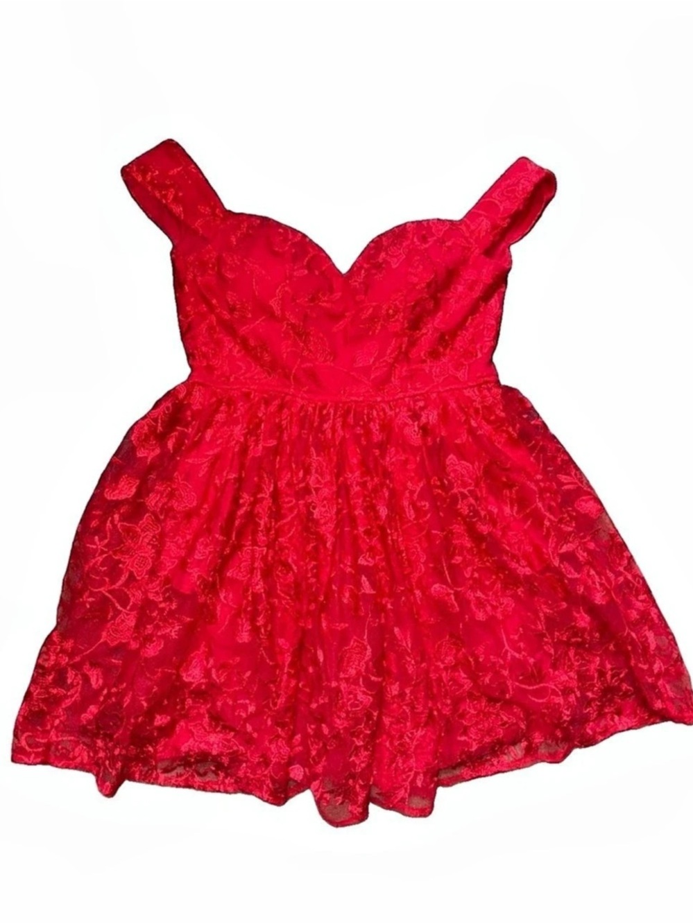 NWT Red Floral Tulle Homecoming Dress maniju Mini Dress in Red Size Small NWT